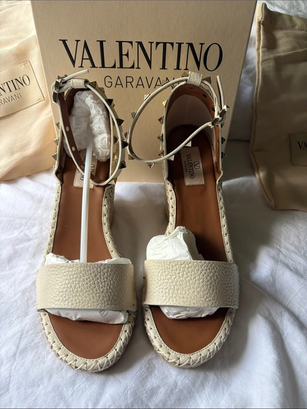 Valentino Garavani Women's Ivory Espadrille Wedge Sandals